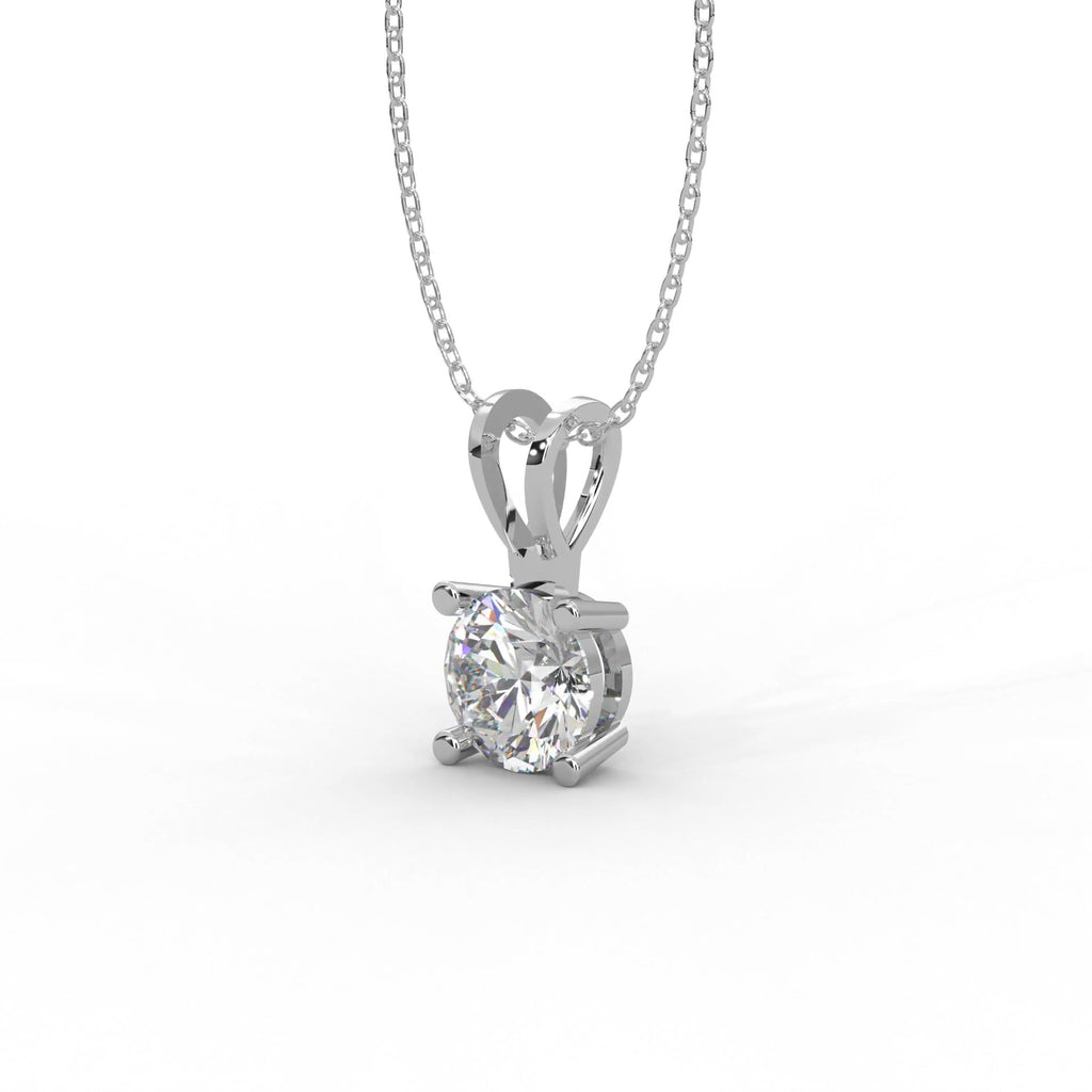 PURE 925 SILVER SOLITAIRE ROUND PENDANT FOR HER