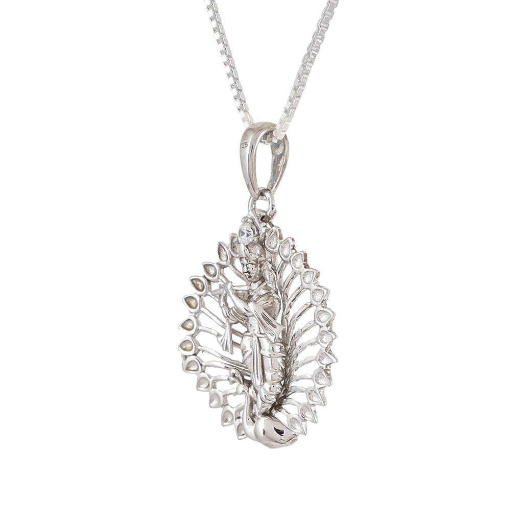925 Silver standing Krishna pendant with chain