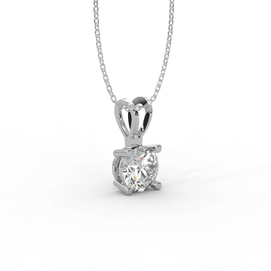 PURE 925 SILVER SOLITAIRE ROUND PENDANT FOR HER
