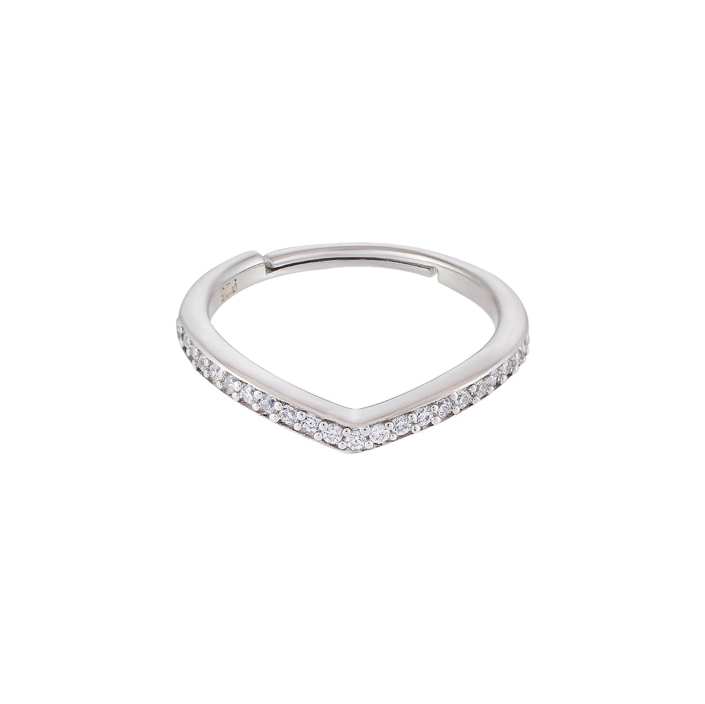 Pure 925 Designer Cubic Zirconia Adjustable Ring for Women's