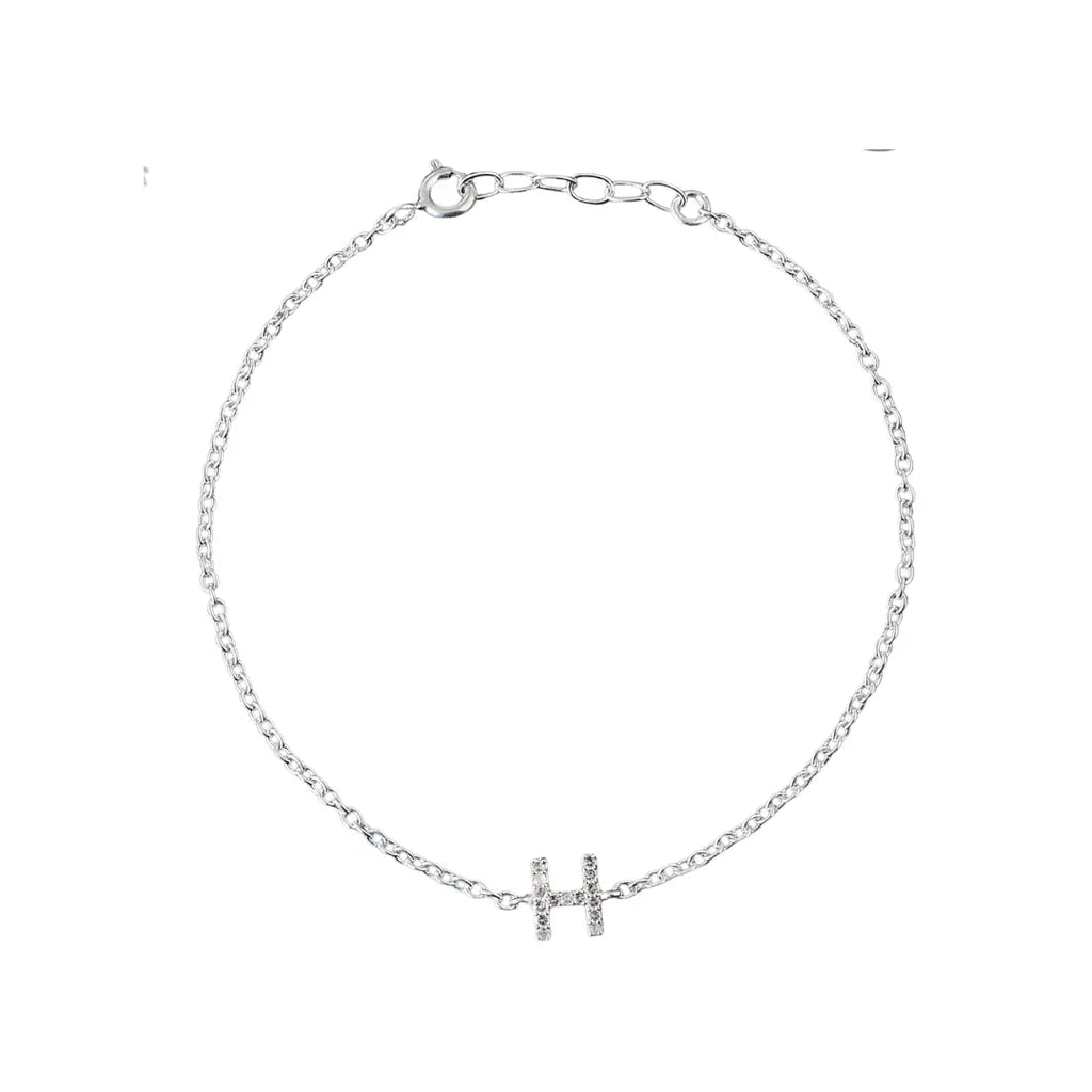 Pure 925 Sterling Silver H Letters Bracelet | RadhaMahi