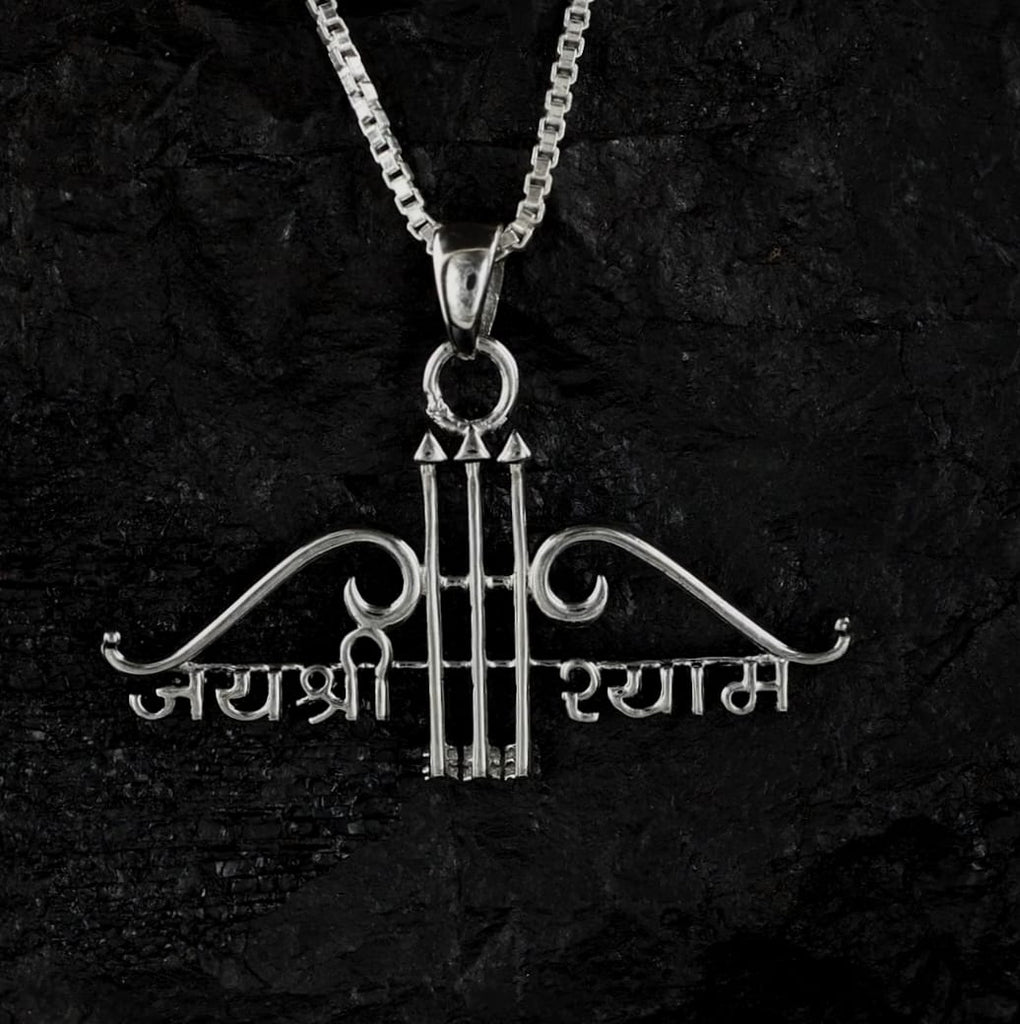 Pure 925 Sterling Silver Shree Shyam Unisex Pendant with Chain