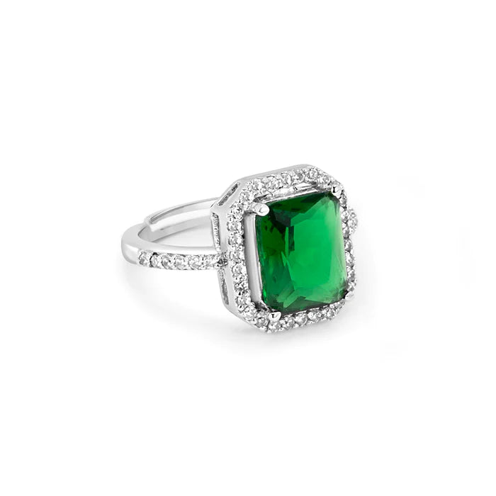 Pure 925 Silver Green Stone Elegant RING