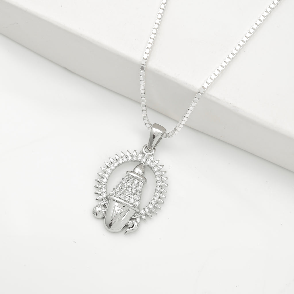 Silver Pure 925 Tirupati Balaji Pendant With Chain | RadhaMahi