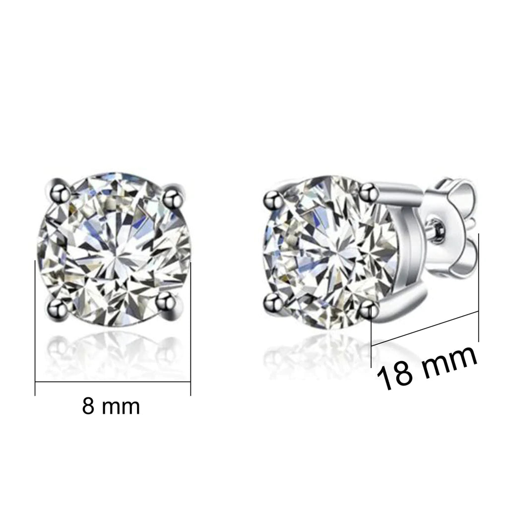 925 Pure Silver Solitaire Ear Stud