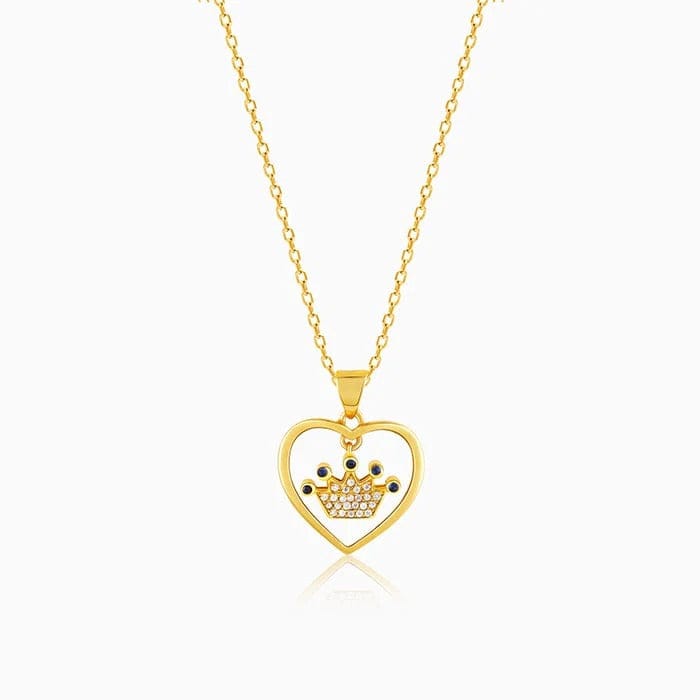 Pure 925 Silver Ruler of Hearts Pendant Gold