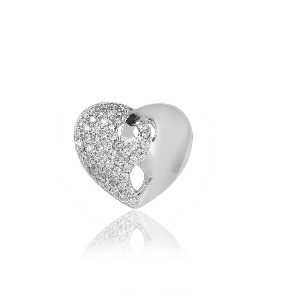 Pure 925 Silver Sparkling Heart Pendant