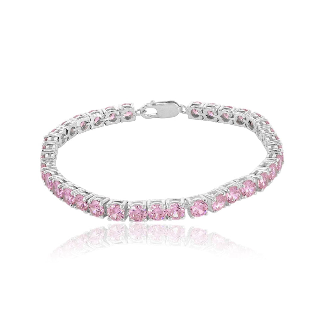 Pure 925 Silver Pink Zircon Bracelet