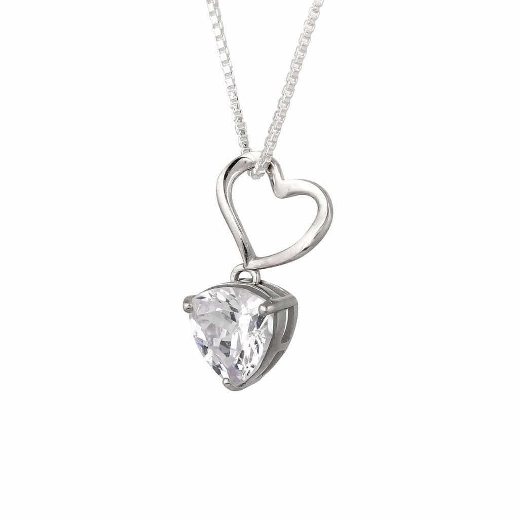 Silver Forever Valentine Solitaire Set Pendant with Chain