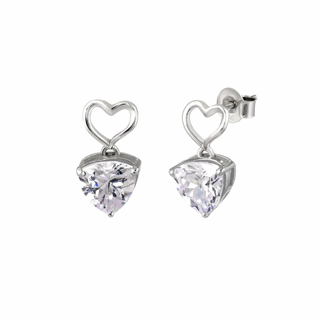 Silver Forever Valentine Solitaire Set Ear Studs